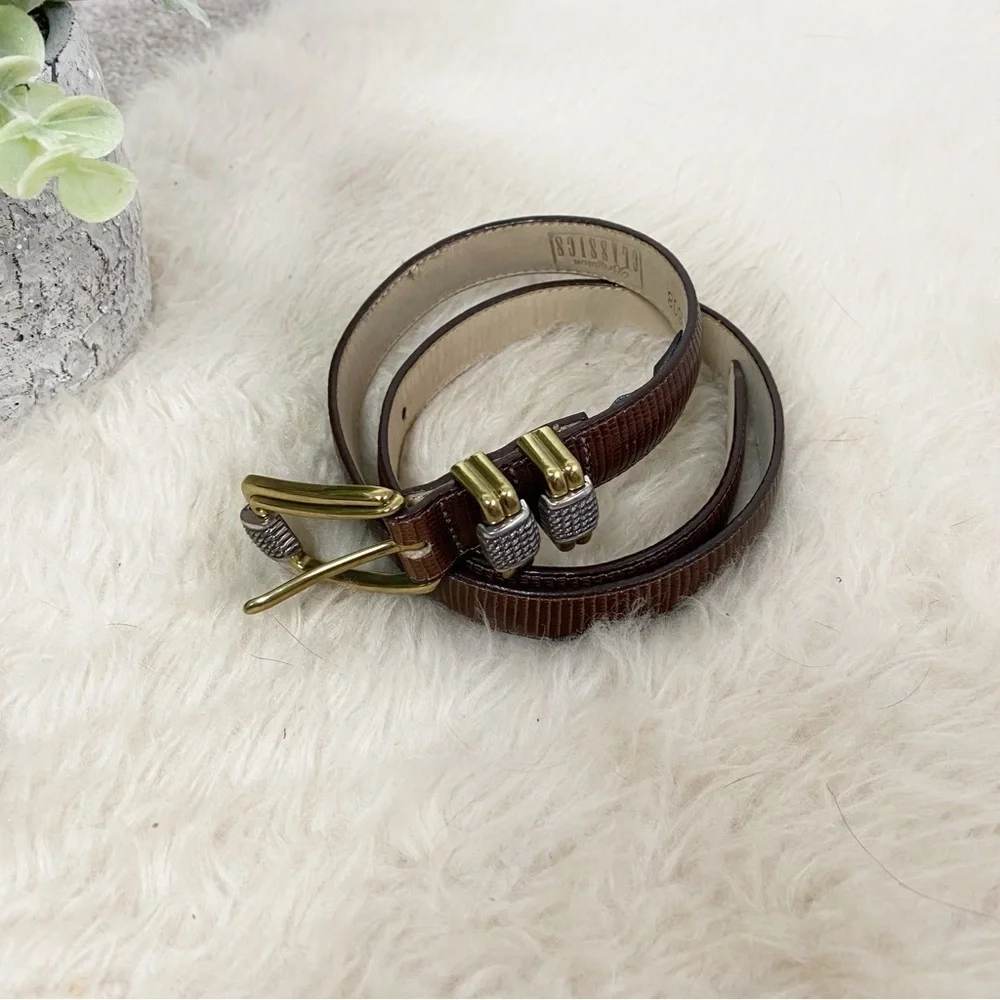[Brighton] Brown Leather Gold Hardware Westen Boho Belt